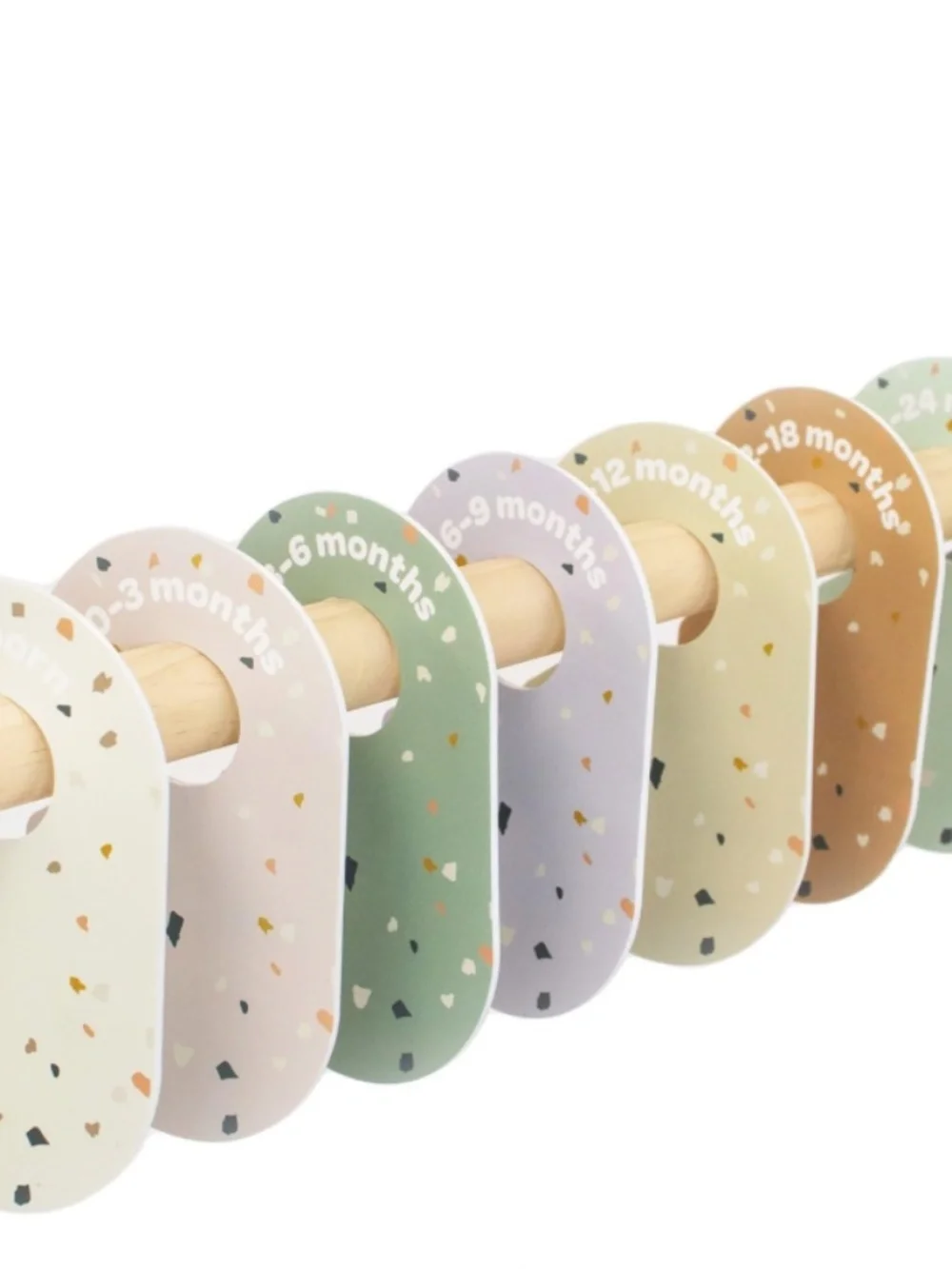 3 Sprouts Baby Clothes Closet Dividers by Age in Terrazzo